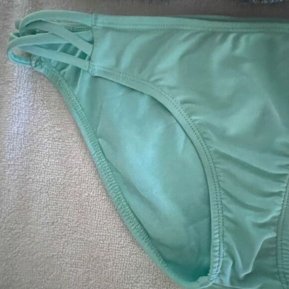 Girls medium turquoise southwest design ruffle flounce macrame Boho bikini - Picture 5 of 14